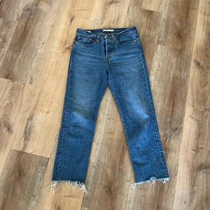 Levi's Wedgie Straight Raw Hem Jeans - Size 27
